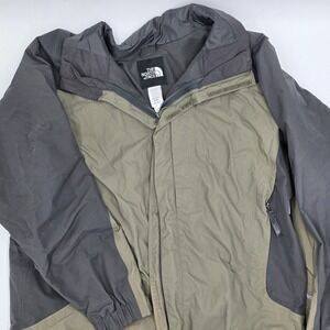 The North Face HyVent Mens XL Full Zip Jacket Khaki Black Waterproof Outdoor